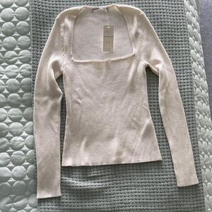 Abercrombie & Fitch Off-White Ribbed Top NWT Sz: S